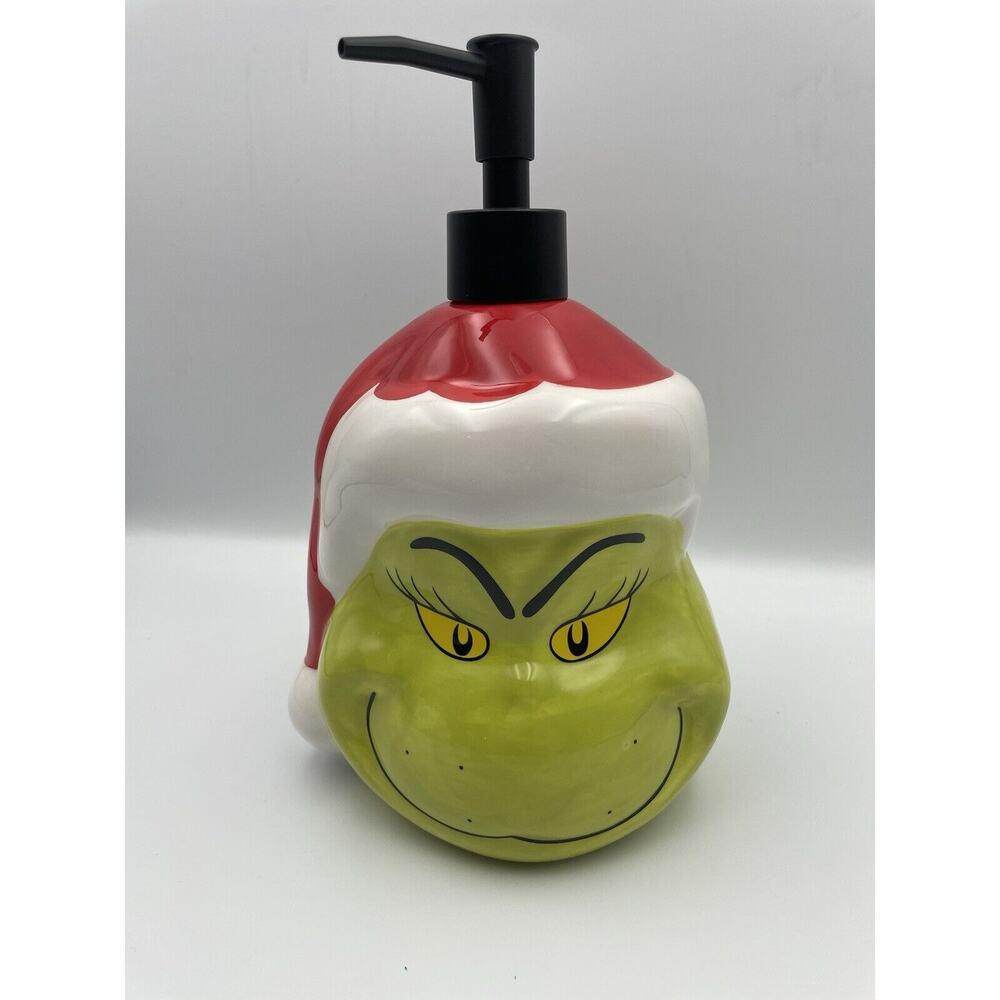 Zrike Brands The Grinch Santa Soap/Lotion Dispenser Hand Painted -NEW with Tags